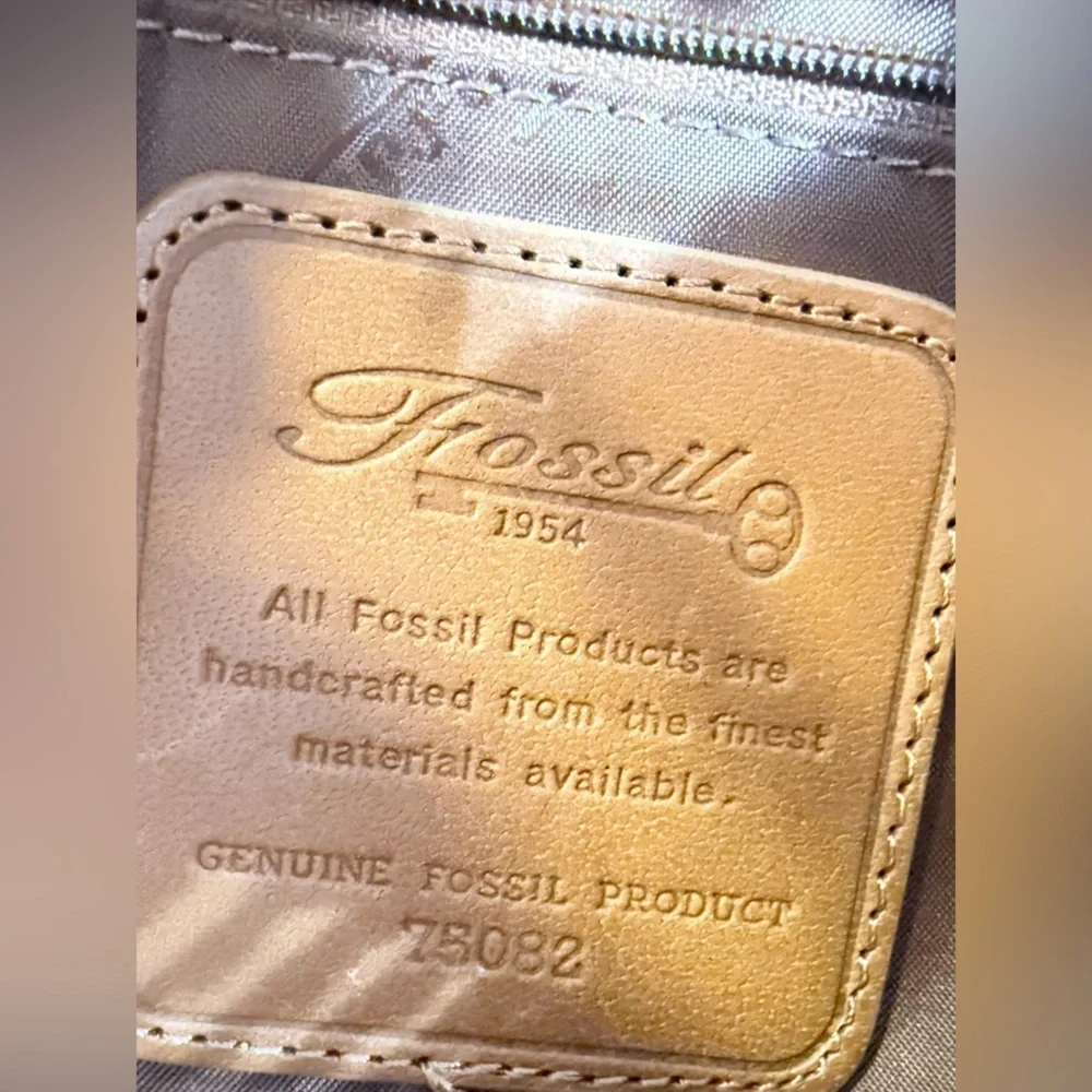 Fossil Red and Tan Satchel